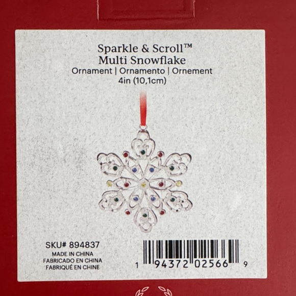 Lenox Sparkle & Scroll Multi Snowflake Ornament - New In the Box ✨ - Picture 3 of 4